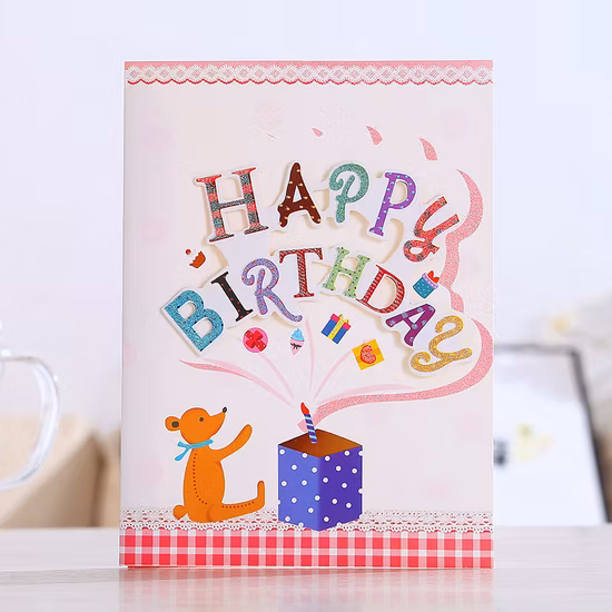 Print Thank You Carton Packaging Custom Greeting Card Pop up