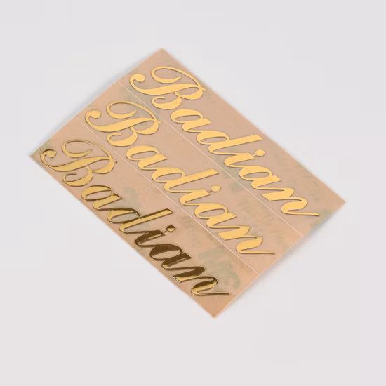 for Product Custom Printing Adhesive Label Nickel Logo Badge Transfer Metal Sticker